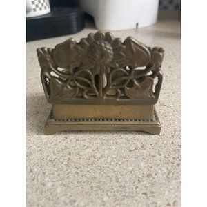 Rare find  art deco  Antique Art Nouveau Solid Brass Bronze Patina Stamp Box